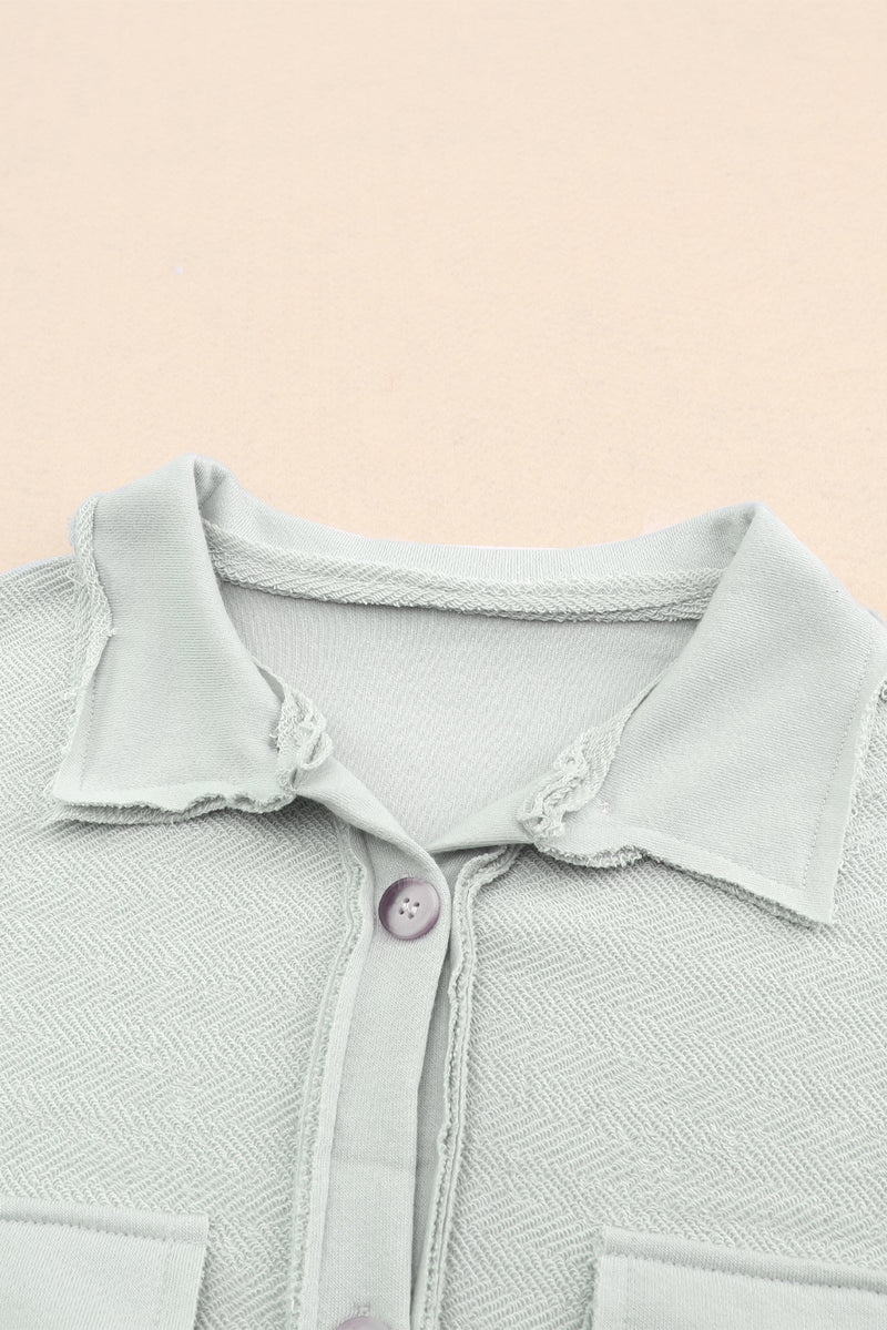 KaleaBoutique Contrast Flap Pockets Relaxed Shacket - KaleaBoutique.com