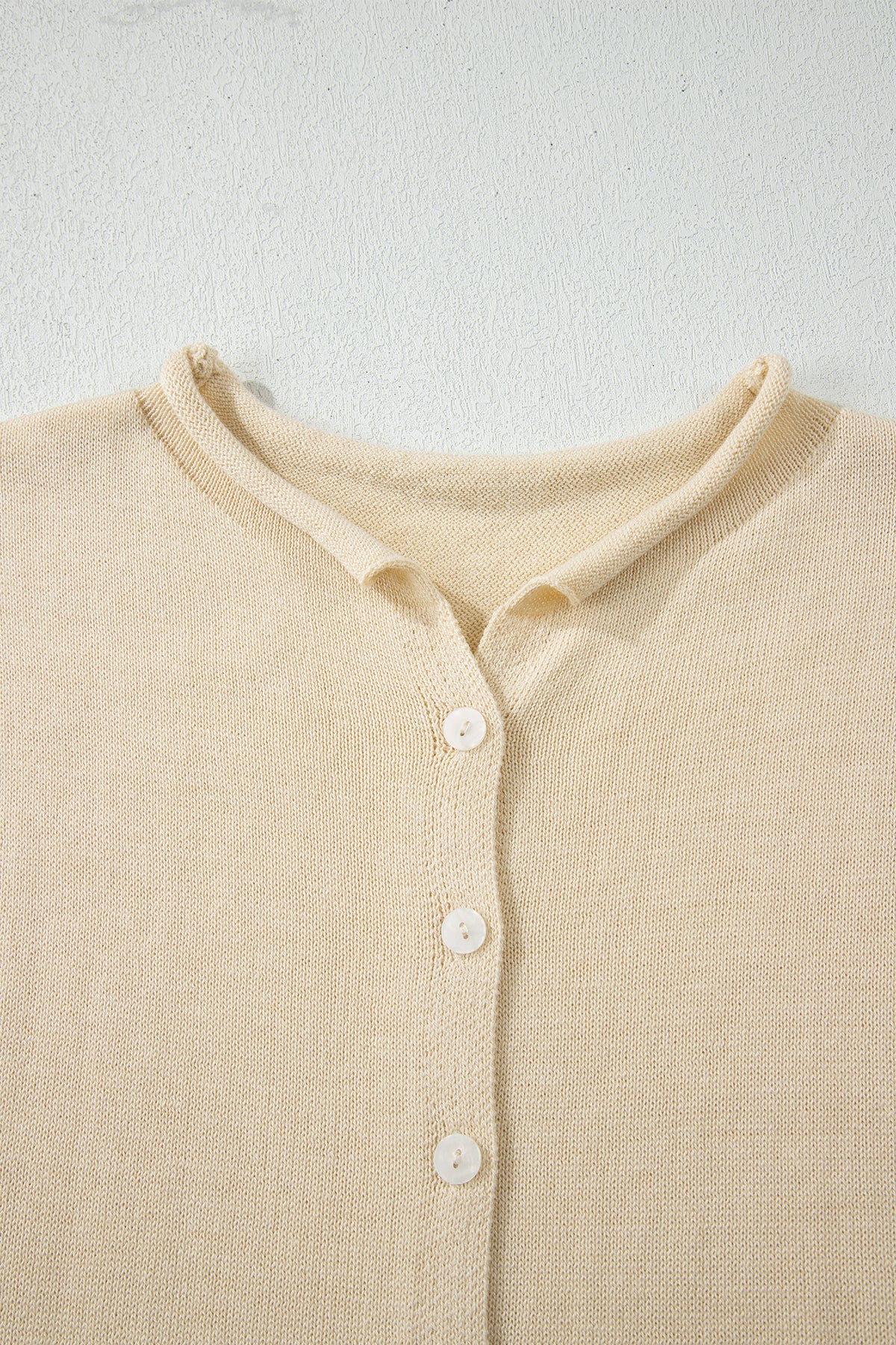 KaleaBoutique Stylish Buttoned Front Rolled Hem Cap Sleeve Sweater Top - KaleaBoutique.com