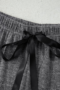 KaleaBoutique Stylish 3 Pcs V Neck T Shirt Ribbon Knot Pants Open Duster 3pcs Lounge Set - KaleaBoutique.com
