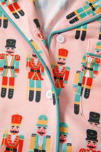KaleaBoutique Comfortable Nutcracker March Long Sleeve Button Up 2pcs Pajama Short Set - KaleaBoutique.com