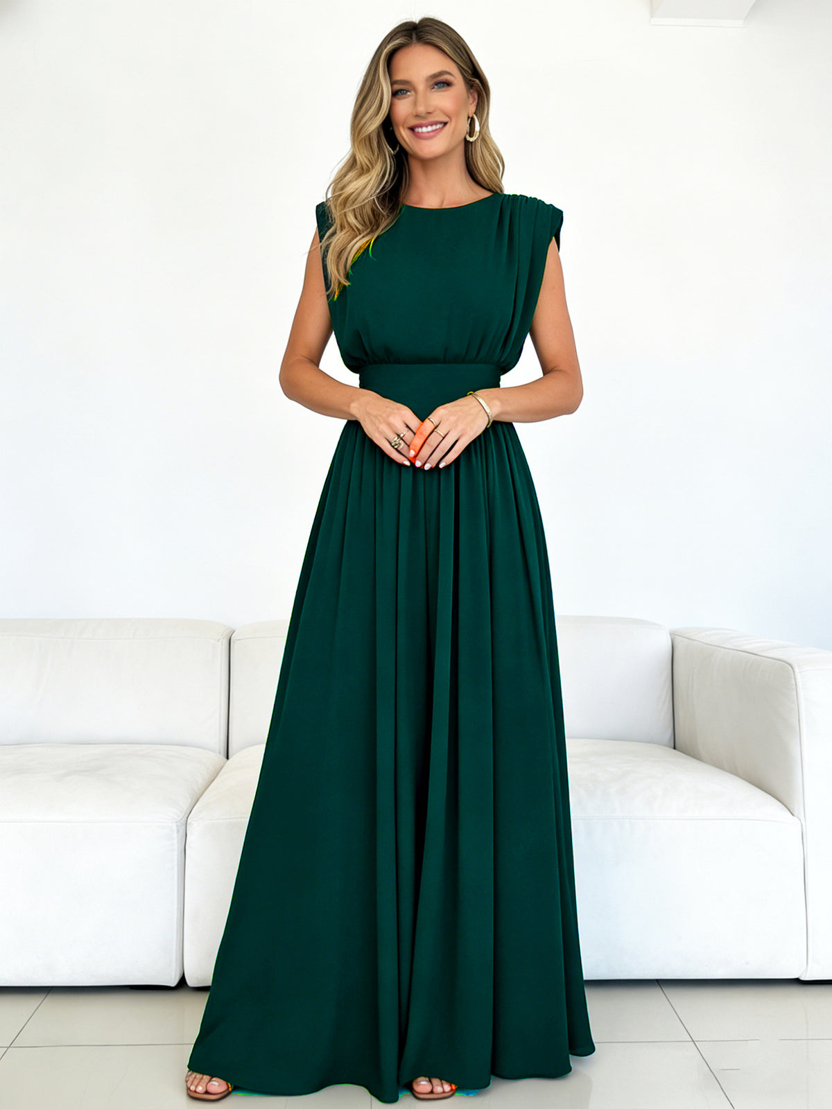 Fashionable Womens Sleeveless Waist-cinching Dress - KaleaBoutique.com