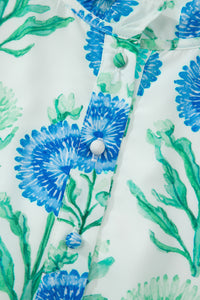KaleaBoutique Comfortable Floral Print Half Button Frilly Short Sleeve Dress - KaleaBoutique.com