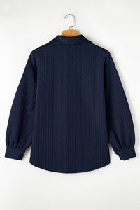 Cable Texture Puff Sleeve Loose Shacket - KaleaBoutique.com