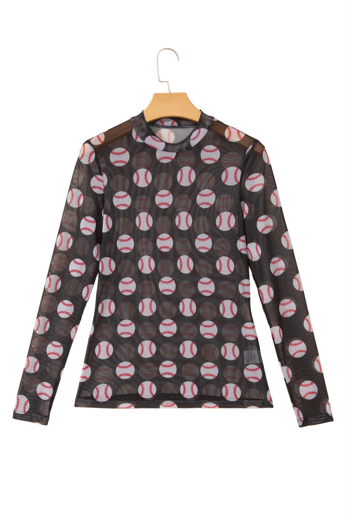 KaleaBoutique Stylish Baseball Game Day Sheer Mesh Long Sleeve Top - KaleaBoutique.com