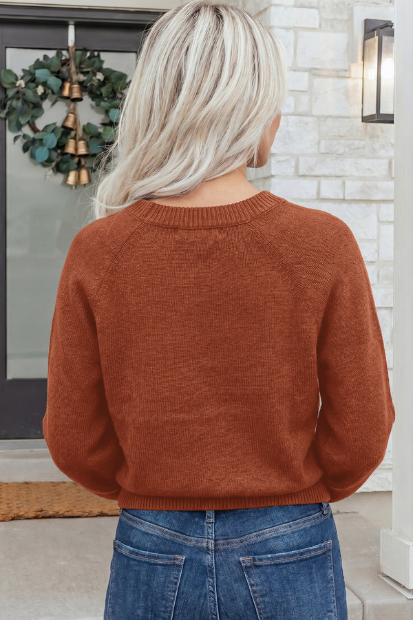 KaleaBoutique Comfortable Ribbed Knit Round Neck Short Sleeve Sweater - KaleaBoutique.com