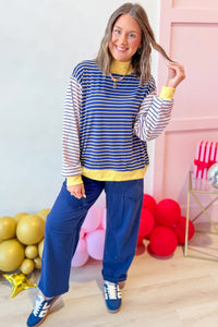 KaleaBoutique Stylish Contrast Long Sleeve Crew Neck Pullover Top - KaleaBoutique.com