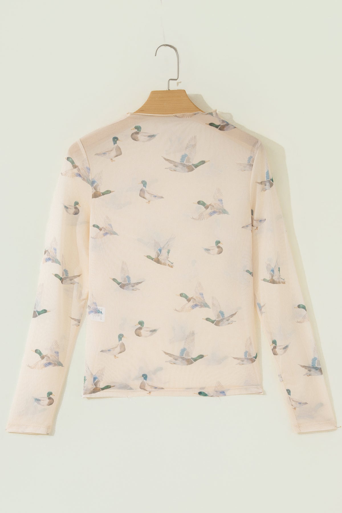 KaleaBoutique Stylish High Neck Western Print Mesh Sheer Long Sleeve Top - KaleaBoutique.com