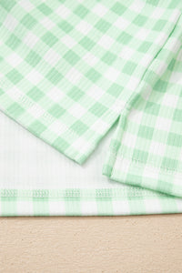 KaleaBoutique Stylish Gingham Long Sleeve Loose Top Drawstring Shorts 2pcs Lounge Set - KaleaBoutique.com