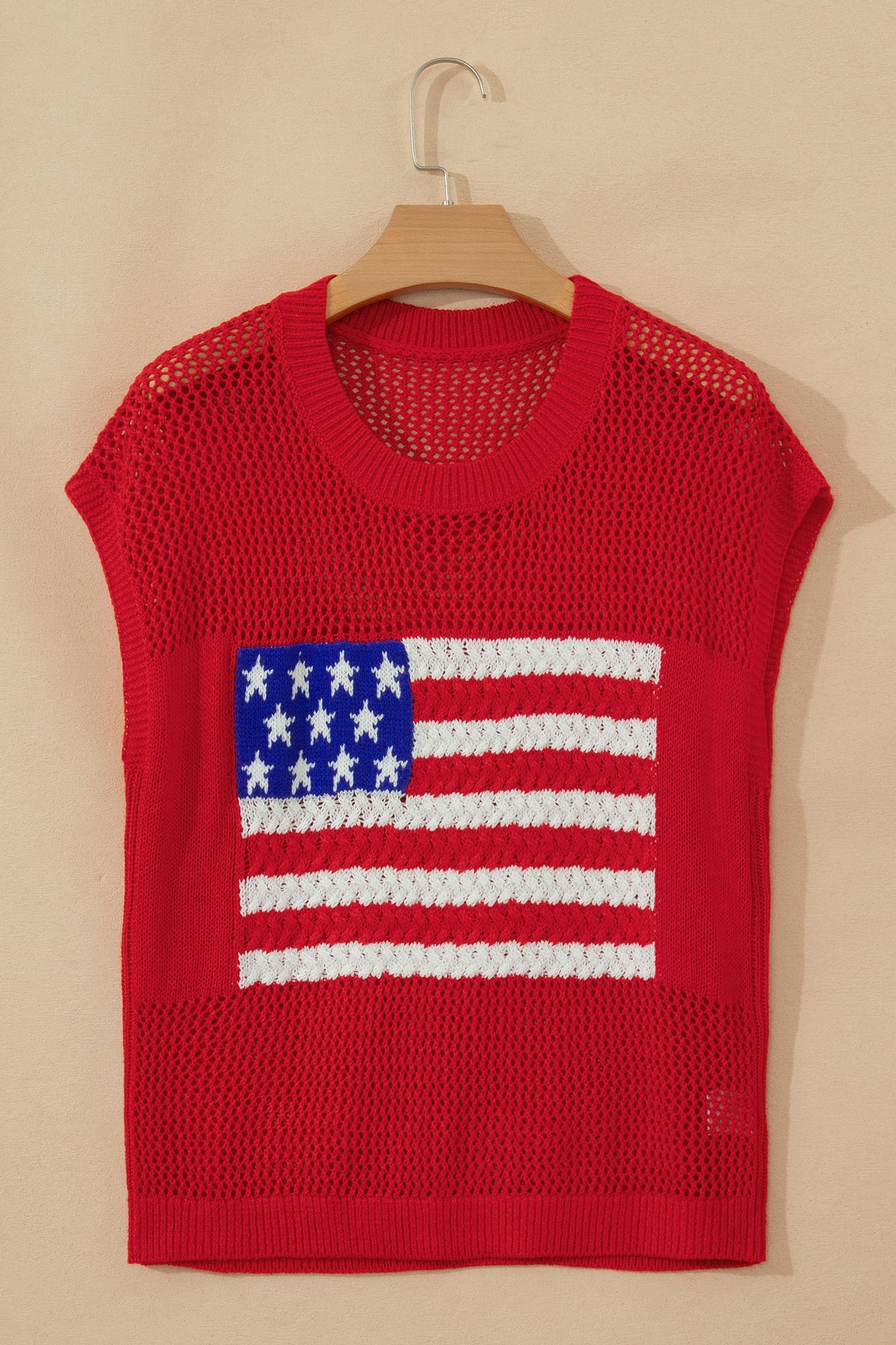KaleaBoutique Stylish Flag Graphic Short Sleeve Sweater Top - KaleaBoutique.com