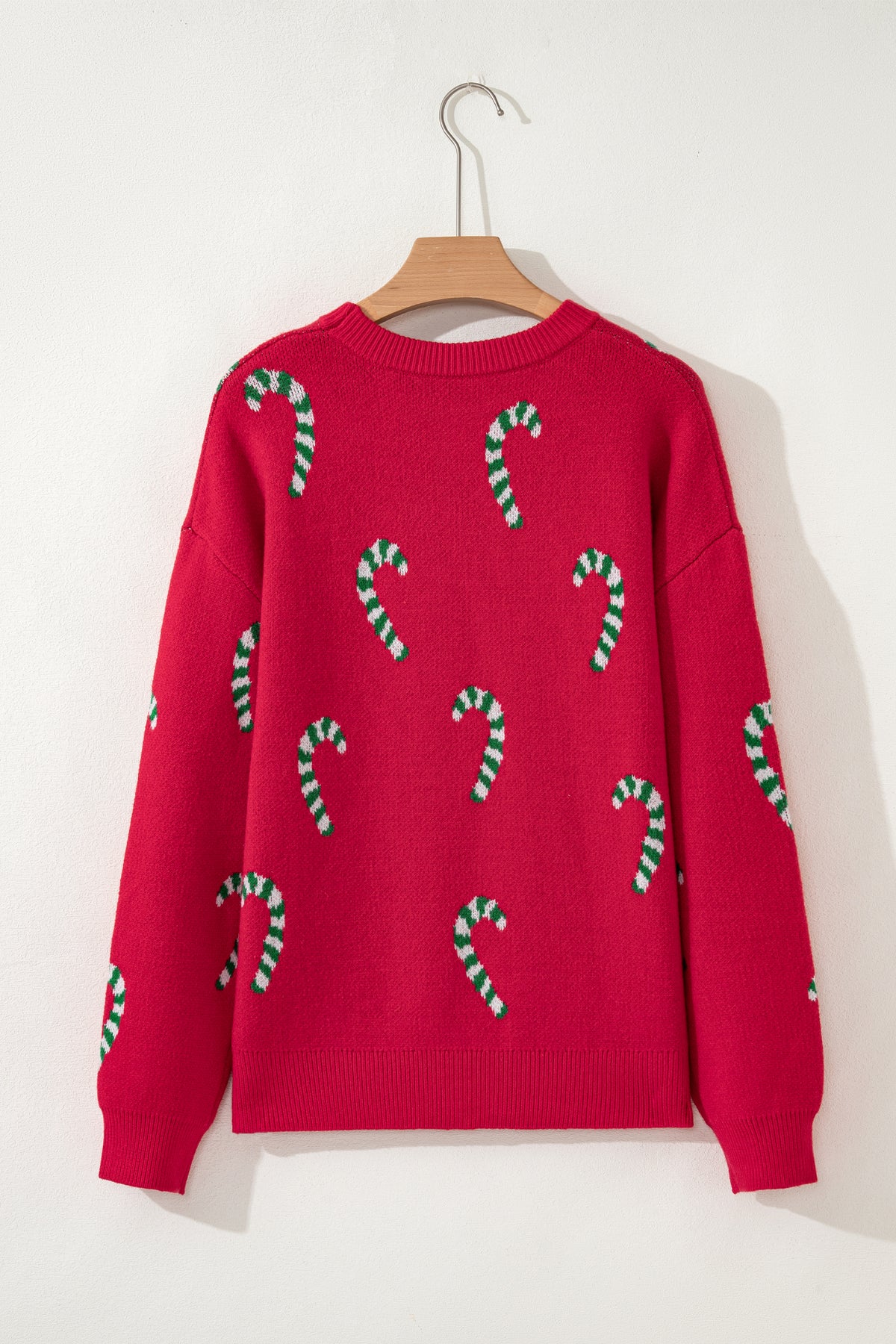 Christmas Candy Cane Holiday Drop Shoulder Sweater - KaleaBoutique.com