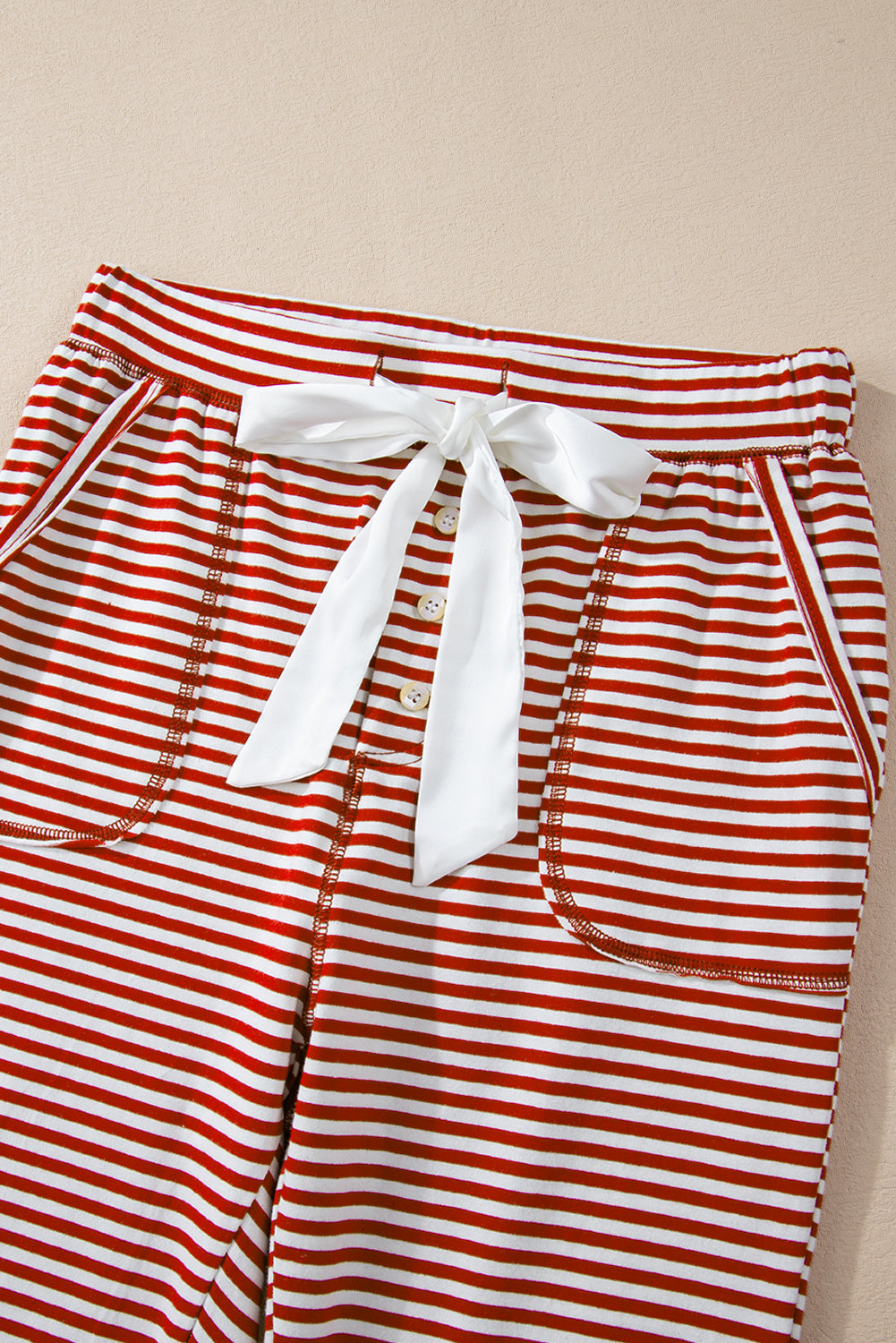 KaleaBoutique Stylish Buttoned V Neck Top and Knotted Waist Pants Lounge Set - KaleaBoutique.com