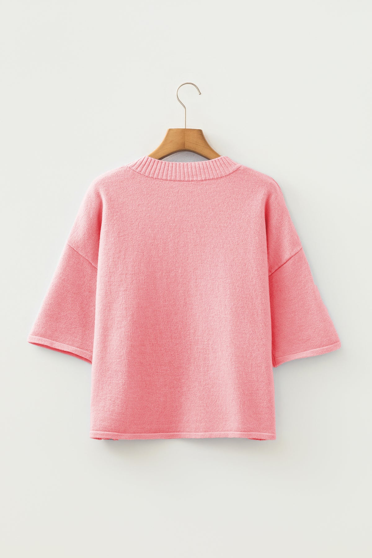 KaleaBoutique Comfortable 3/4 Sleeve Boxy Knit Button Down Sweater Cardigan - KaleaBoutique.com