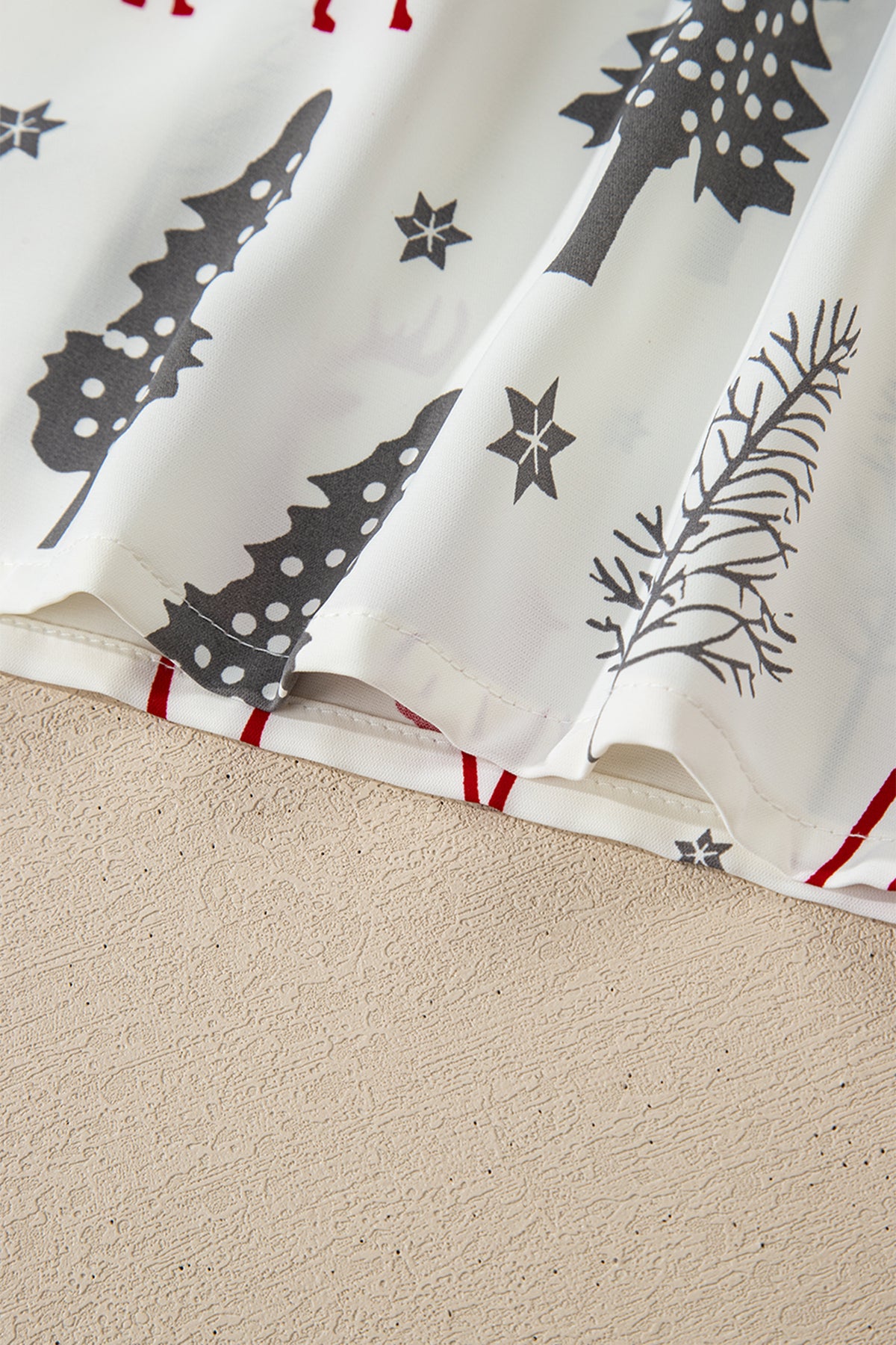 KaleaBoutique Comfortable Christmas Fashion Print Velvet Trim Bow Knot Pajama 2pcs Short Set - KaleaBoutique.com