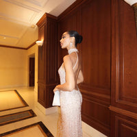 Strapless Sequined Beaded-embellished Elegant Evening Gown - KaleaBoutique.com