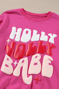 KaleaBoutique Christmas Holly Jolly Babe Graphic Oversized Sweatshirt - KaleaBoutique.com