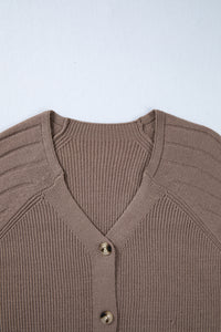 KaleaBoutique Comfortable Mixed Texture Knit Button V Neck Sweater Cardigan - KaleaBoutique.com