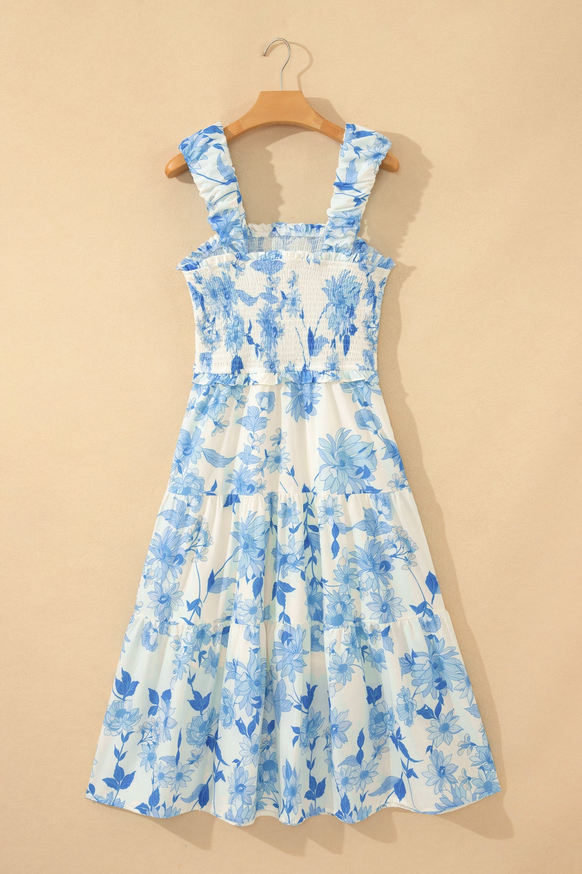 KaleaBoutique Comfortable Ruffled Straps Smocked High Waist Floral Maxi Dress - KaleaBoutique.com
