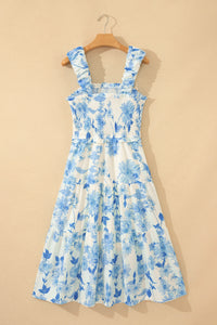 KaleaBoutique Comfortable Ruffled Straps Smocked High Waist Floral Maxi Dress - KaleaBoutique.com