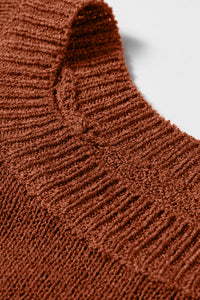 KaleaBoutique Comfortable Ribbed Knit Round Neck Short Sleeve Sweater - KaleaBoutique.com