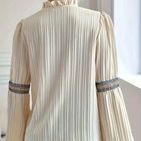 Simple Plain Lace V-neck Patchwork Shirt - KaleaBoutique.com