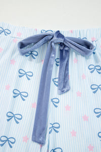 KaleaBoutique Stylish Bow Star Print Tied Detail 2pcs Lounge Set - KaleaBoutique.com