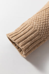KaleaBoutique Stylish Cable Knit Drop Shoulder Loose Fit Sweater Dress - KaleaBoutique.com
