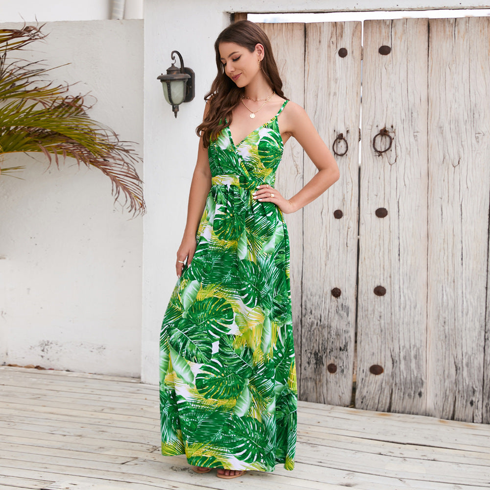 Flowers Long Dress Summer Swing Holiday Beach Dress - KaleaBoutique.com
