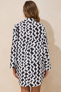 Print Loose Fit Open Front Beach Cover Up - KaleaBoutique.com