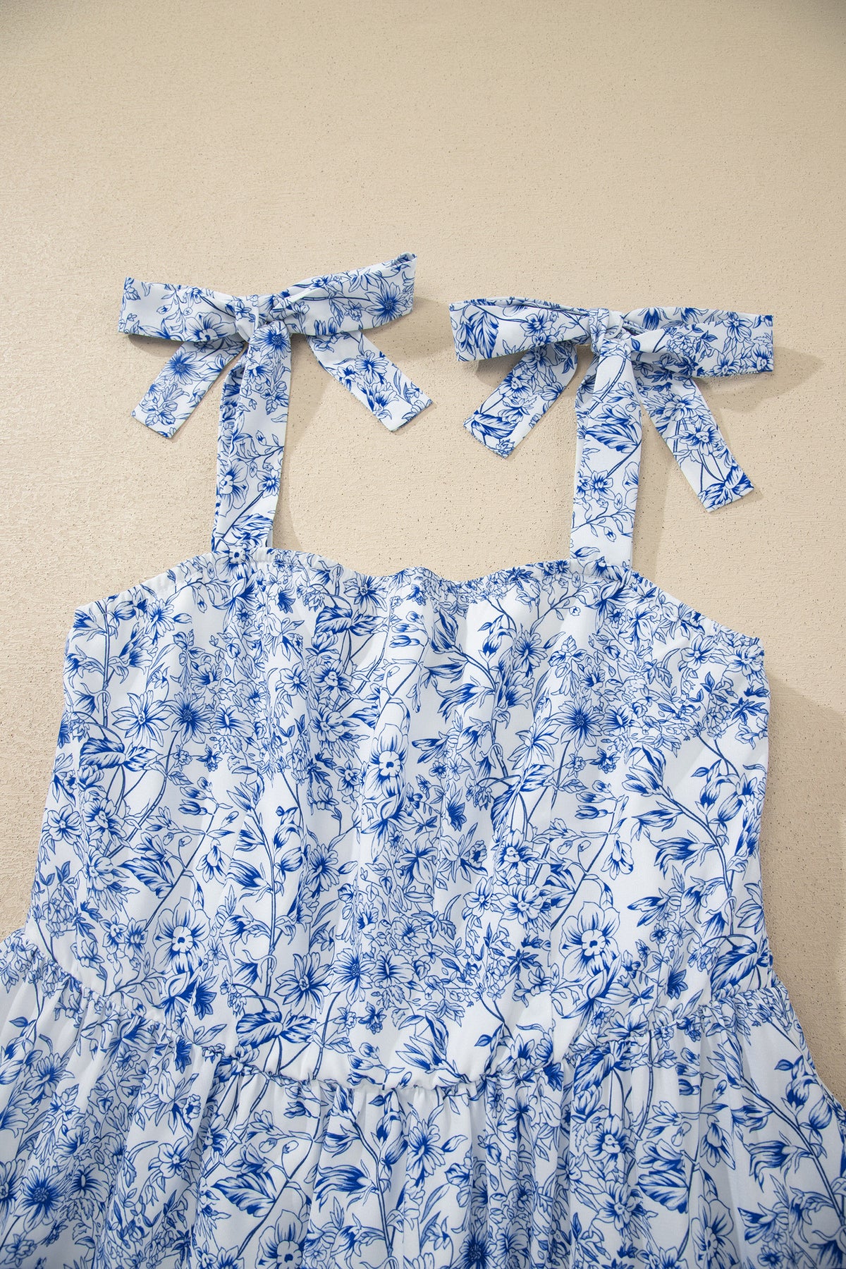 KaleaBoutique Stylish Floral Print Knot Straps High Waist Flared Maxi Dress - KaleaBoutique.com