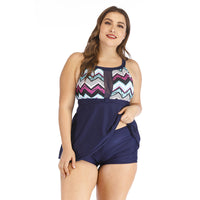 Women's Printed Mesh-Panel Flared Swim Top and Shorts 2 PC Tankini Set - KaleaBoutique.com