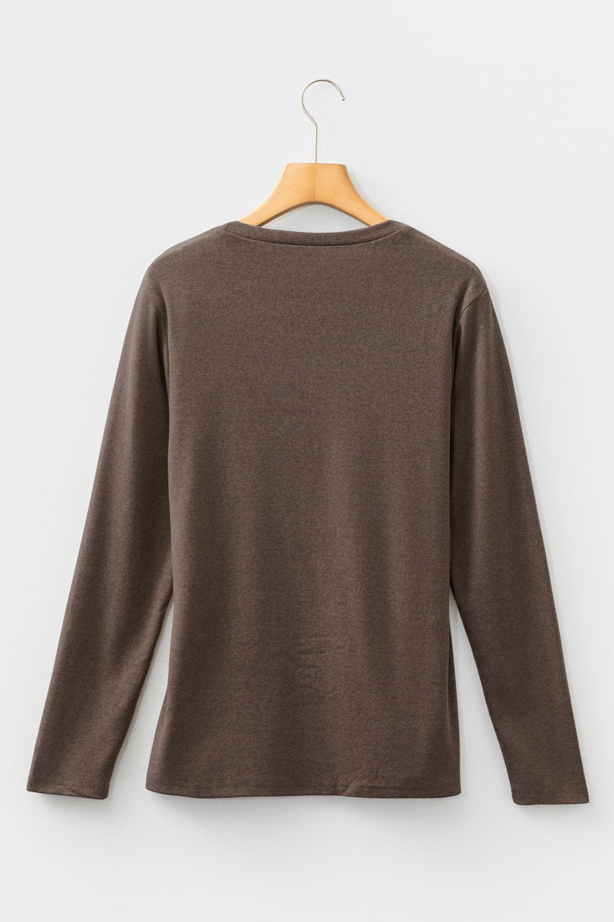 KaleaBoutique Stylish Solid Exposed Seam Crew Neck Long Sleeve Top - KaleaBoutique.com