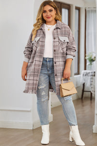KaleaBoutique Plus Size Macrame Plaid Coat - KaleaBoutique.com