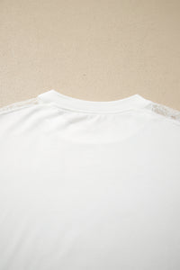 KaleaBoutique Stylish Lace Patchwork Round Neck Long Sleeve Top - KaleaBoutique.com