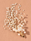 Baby Breath Flowers Pearl Hairclip, Large Bridal Pearl Hairclip, Wedding White Hairpiece, Floral Branch Bridal Alligator Clip - KaleaBoutique.com