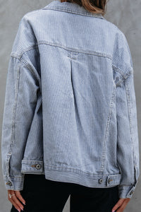 Washed Oversize Pocketed Denim Jacket - KaleaBoutique.com