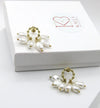 Baroque Pearl Cluster Dangle Stud Earrings, Wedding Bridal Pearl Earrings, Bridesmaid S925 Silver Post Stud Earrings - KaleaBoutique.com