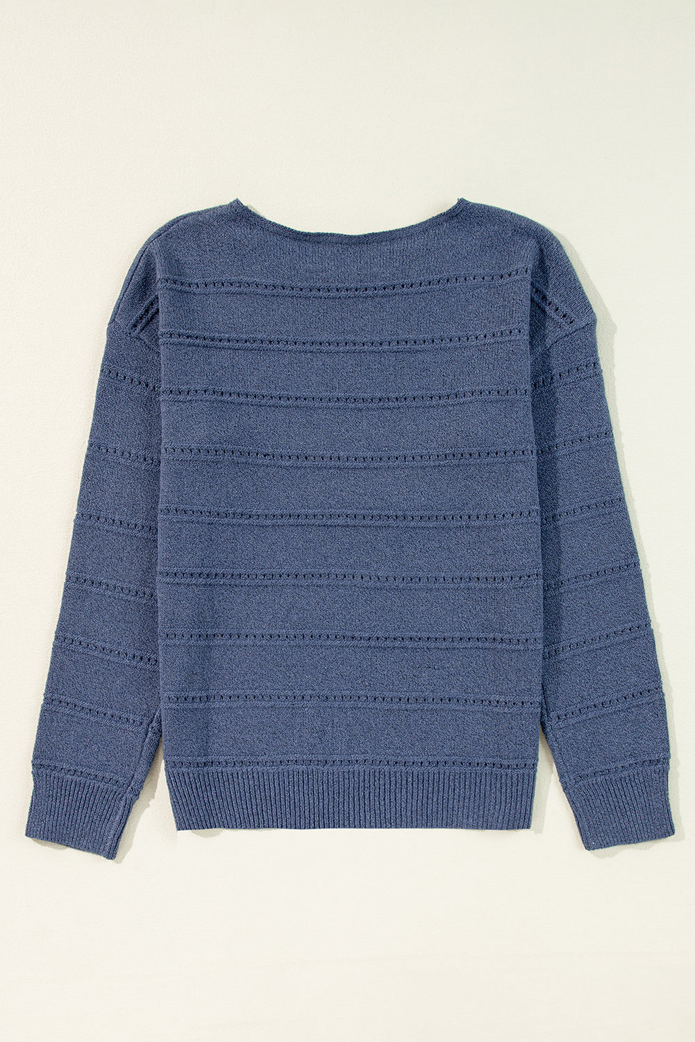 KaleaBoutique Boat Neck Drop Shoulder Pointelle Knit Sweater - KaleaBoutique.com