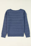 KaleaBoutique Boat Neck Drop Shoulder Pointelle Knit Sweater - KaleaBoutique.com