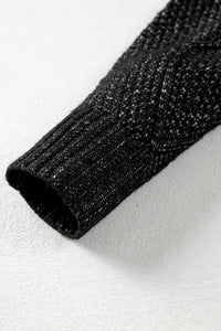 KaleaBoutique Stylish Cable Knit Drop Shoulder Loose Fit Sweater Dress - KaleaBoutique.com