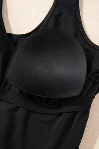 Solid Color U Neck Padded Plus Size One Piece Swimsuit - KaleaBoutique.com