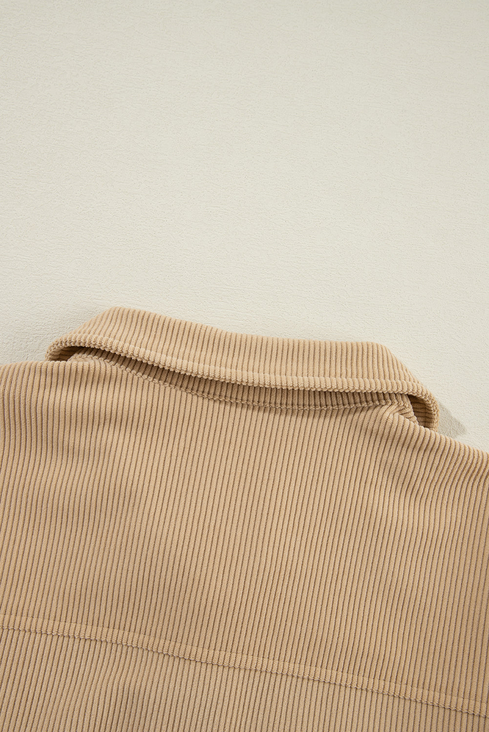 KaleaBoutique Solid Frilled Flap Pocket Button Up Corduroy Shacket - KaleaBoutique.com