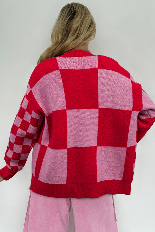 KaleaBoutique Comfortable Mixed Plaid Relaxed Sweater Cardigan - KaleaBoutique.com