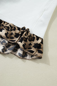 KaleaBoutique Stylish Knitted Leopard Ruffle Patchwork Button Down Cropped Cardigan - KaleaBoutique.com