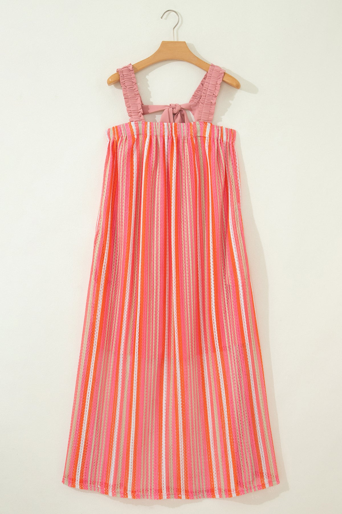 KaleaBoutique Stylish Ruffled Straps Ribbon Knot Flowy Vacation Maxi Dress - KaleaBoutique.com