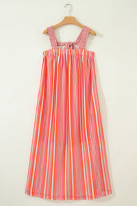 KaleaBoutique Stylish Ruffled Straps Ribbon Knot Flowy Vacation Maxi Dress - KaleaBoutique.com