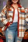 KaleaBoutique Plus Size Plaid Print Collared Buttoned Jacket - KaleaBoutique.com