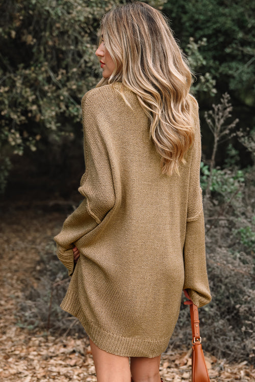 KaleaBoutique Stylish Oversize Drop Shoulder Slouchy Sweater Dress - KaleaBoutique.com