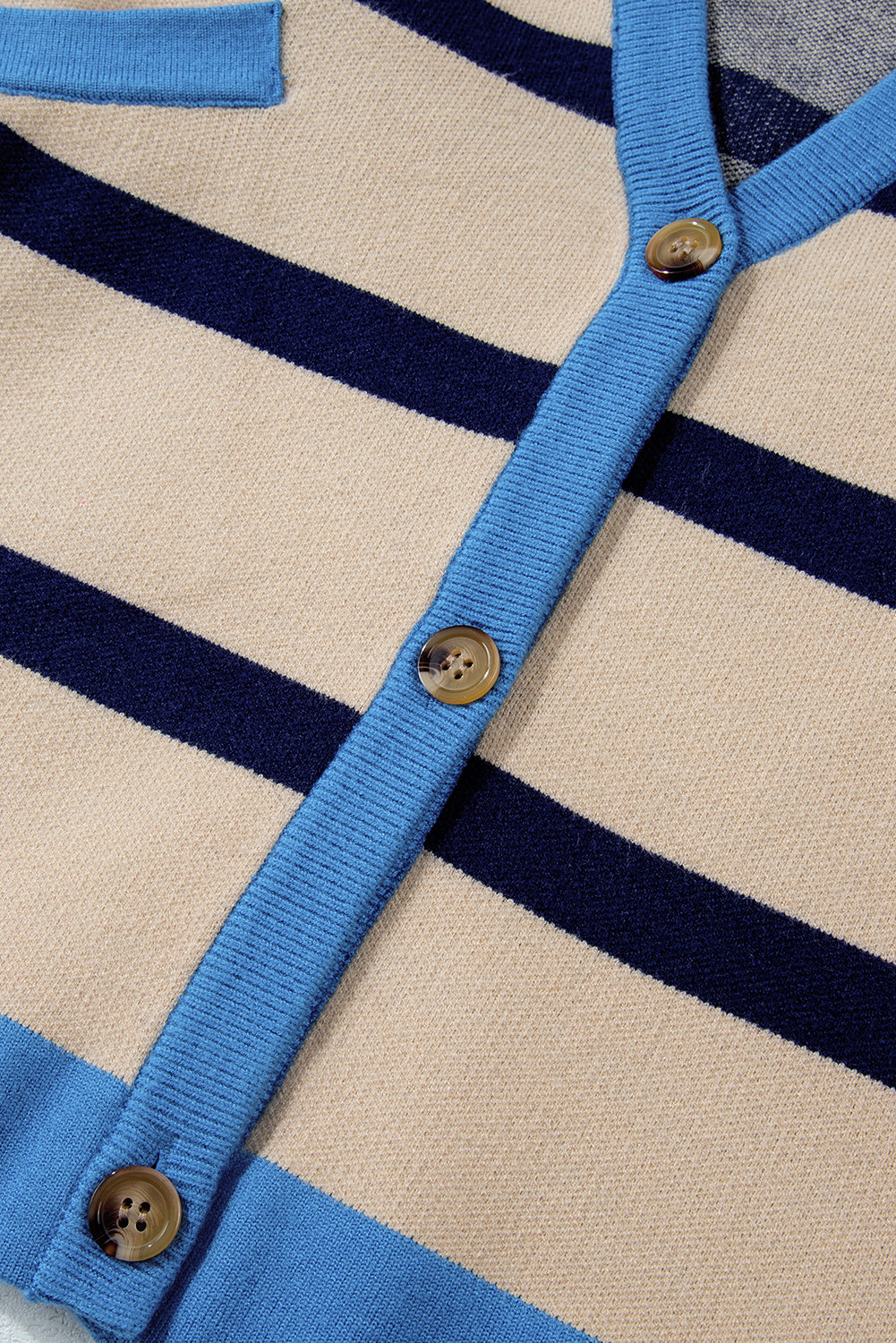 Colorblock Drop Shoulder Buttoned Loose Cardigan - KaleaBoutique.com