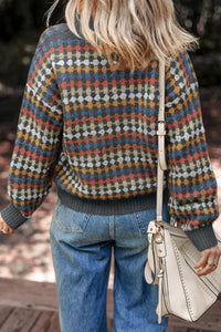 KaleaBoutique Stylish Dotty Pattern Knit Button Front V Neck Sweater Cardigan - KaleaBoutique.com