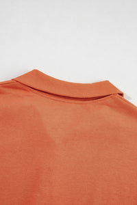 Buttoned Collared Raw Detail High Low Baggy Sweatshirt with Slits - KaleaBoutique.com